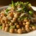 spicy tangy chickpeas chaat is served on a plate